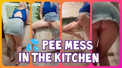 Pee mess in the kitchen