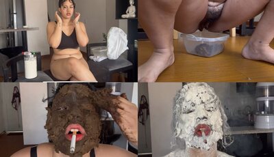 1080P SEXY SMOKER GET BRUTAL SHITTY MESS ON HER FACE WITH STRANGER SHITS AND HER POOP AS WELL