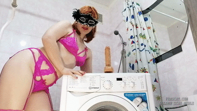 Olga's dirty games on the washing machine