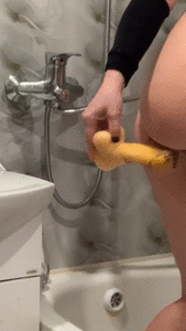 Anal scat in Bathroom full height