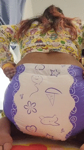 Baby nurse messes her diaper and show you the result