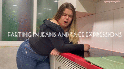 Farting in jeans and face expressions
