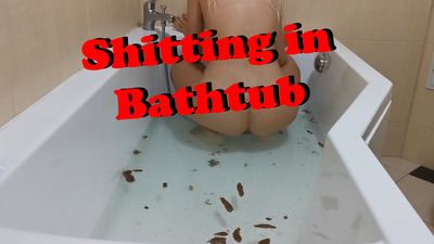 Shitting in Bathtub Shower in my ass