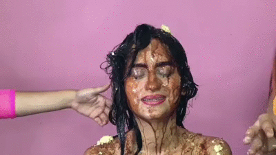 food and vomit on young girl