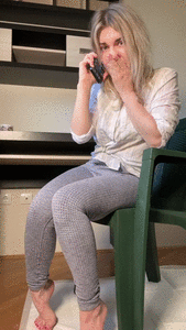 A call center employee pissed herself at work