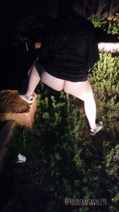 Peeing outside at night