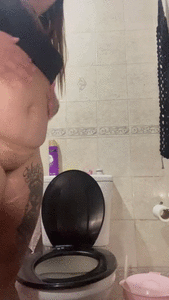 Pooping in the bathroom standing up