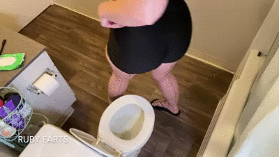 Toilet Tease In Flips Flops