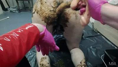 Dildo fucking ass full of cow shit!