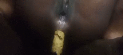 Ebony taking a shit in the toilet