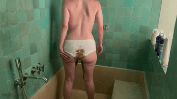 Pooing my white panties and wetting