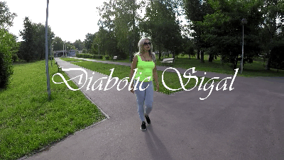 Messy Grey Leggings in Public Park