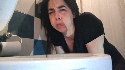 Vomiting and burping in the bathroom