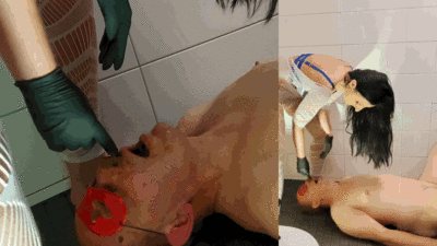 The slave's face is completely full of shit