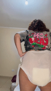 Big dirty bb pooping in a DIAPER