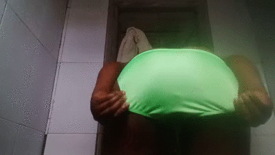 Constipation poop in green panty