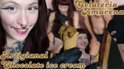 Eat a chocolate ice cream - Gelateria Amarena