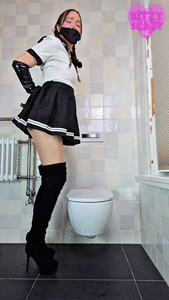 Tied schoolgirl blowout