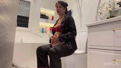 Ploop in toilet and lots of farts