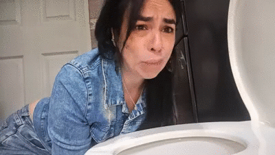 Excessive vomiting with food sticking out!