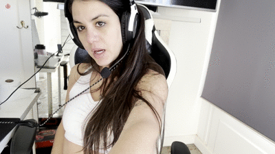 Gamer girl poops for you with instructions