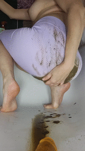 very big pile in shorts