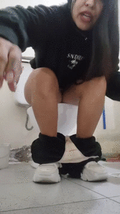 My friend taking a dump at work