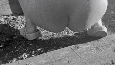Naked pissing outside