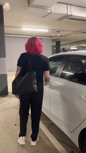 Urgency at the parking toilet