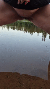 A little evening pee outdoors.