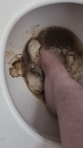 nail polish foot smearing in toilet