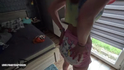 Gave laxatives, she shit pants, diapered girl
