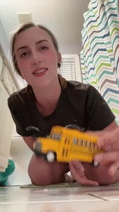 Sick Giantess Destroys School Bus with Vomit