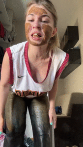 Dirty leather pants and face
