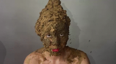 Sexy girl with shit in her hair