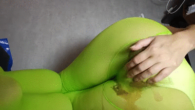 bright green tights, orgasm