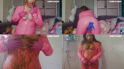 Anal Gloves Insertion PVC scat smearing slut