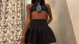 schoolgirl destroys her black skirt
